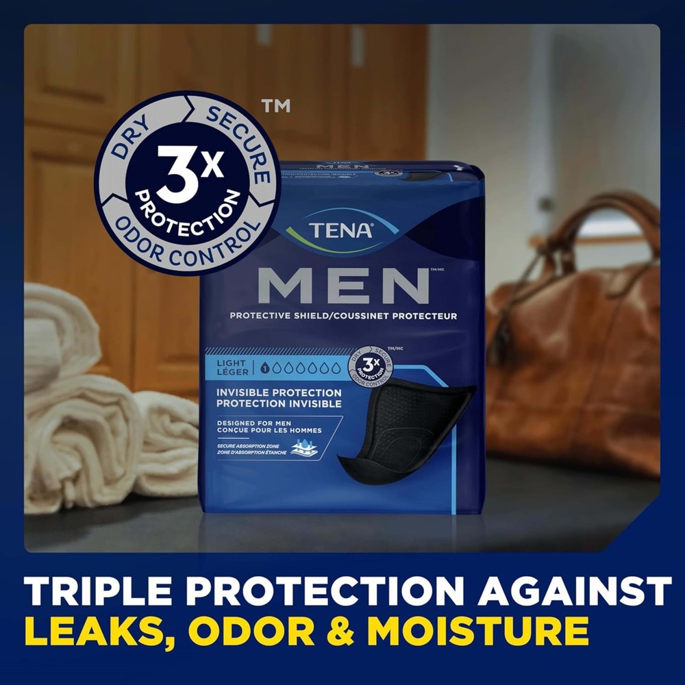 Tena Men Light Incontinence Protective Shield for Men, Bladder Control, Discrete