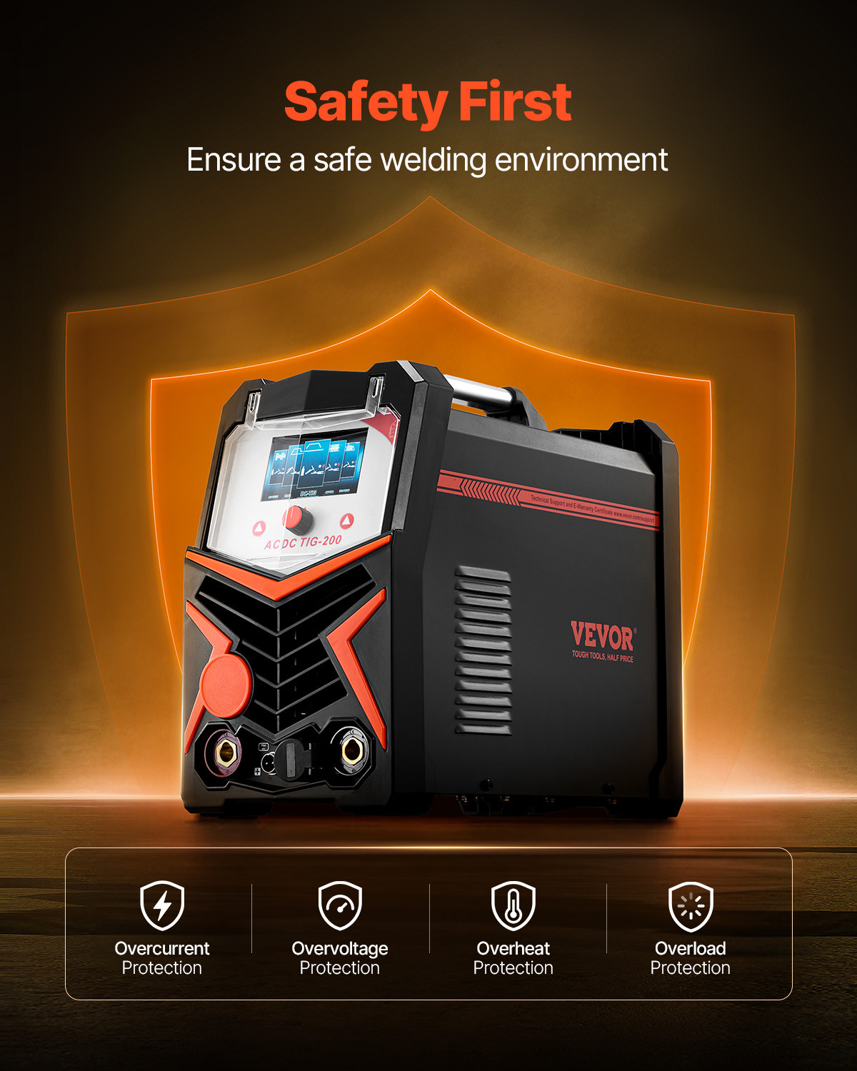 VEVOR TIG Welder 6-In-1 AC/DC Welding Machine Pulse Spot MMA Stick IGBT LED
