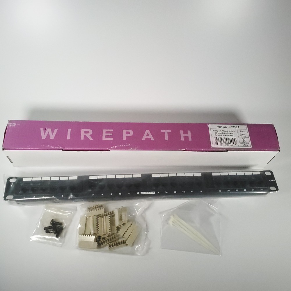 WIREPATH WP-CAT6-PP-24 RACK MOUNT 24-PORT RJ-45 CAT6 PATCH PANEL