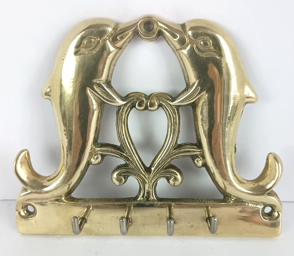 Brass Dolphins Key Rack - Wall Mount