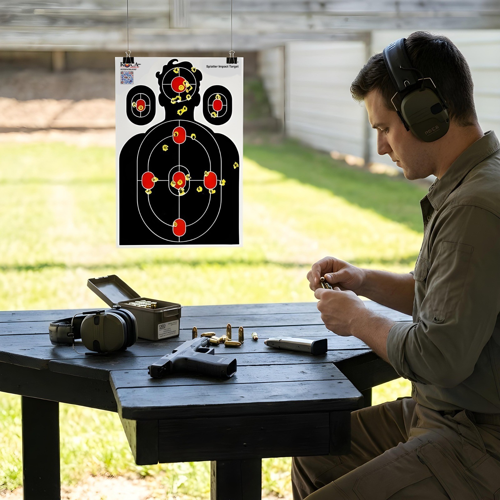 Splatter Target, Reactive Silhouette Impact Target, M 12x18" 10 Pk