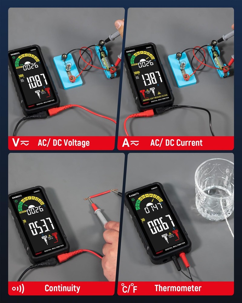 KAIWEETS Smart Multimeter KM602 Full-Screen Multimeter, Black