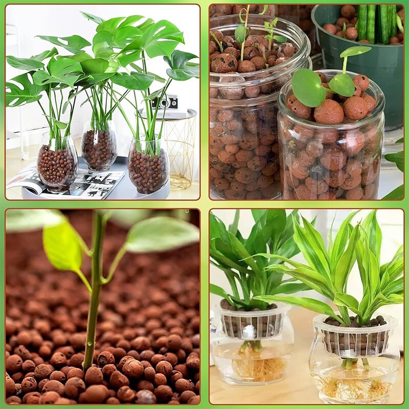 1LB/3 LB/5 LB Pound Clay Pebbles, 5-30mm Lightweight Clay Leca Balls for Plants