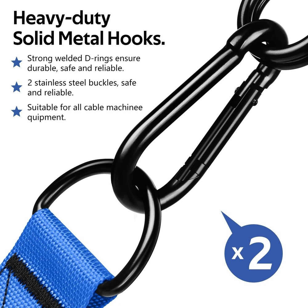 Exercise Handles Replacement Cable Machine Attachments Home Gym Equipment Blue