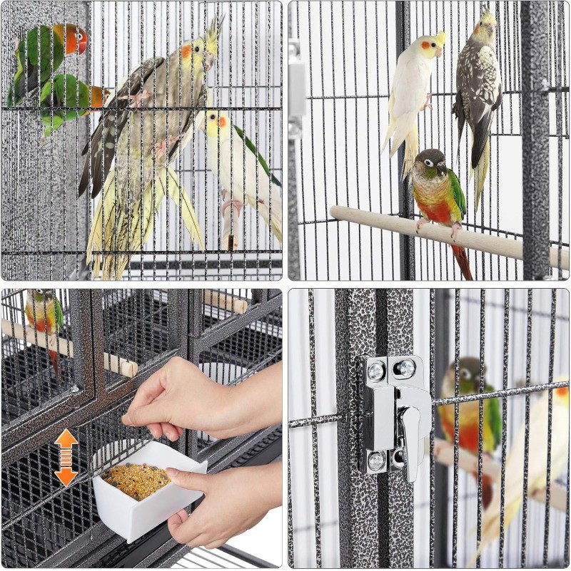 41.5" Stackable Divided Breeder Parakeet Bird Cage for Canaries Cockatiels