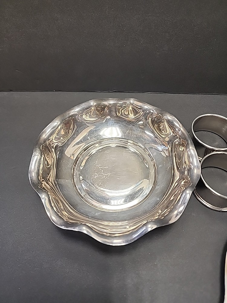 Silver Plated Candy Dish With Napkins Holders