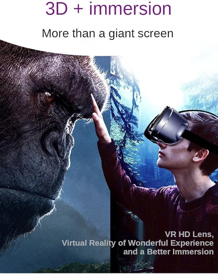 Universal VR Headset for iPhone & Android Phones - 3D Virtual Reality Glasses