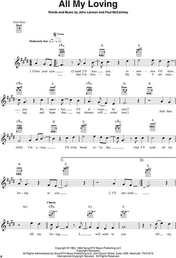 The Beatles - for Baritone Ukulele