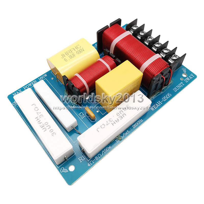 2pcs 160W High-Low 2 Way 2 Unit Hi-Fi Speaker Frequency Divider Crossover Filter