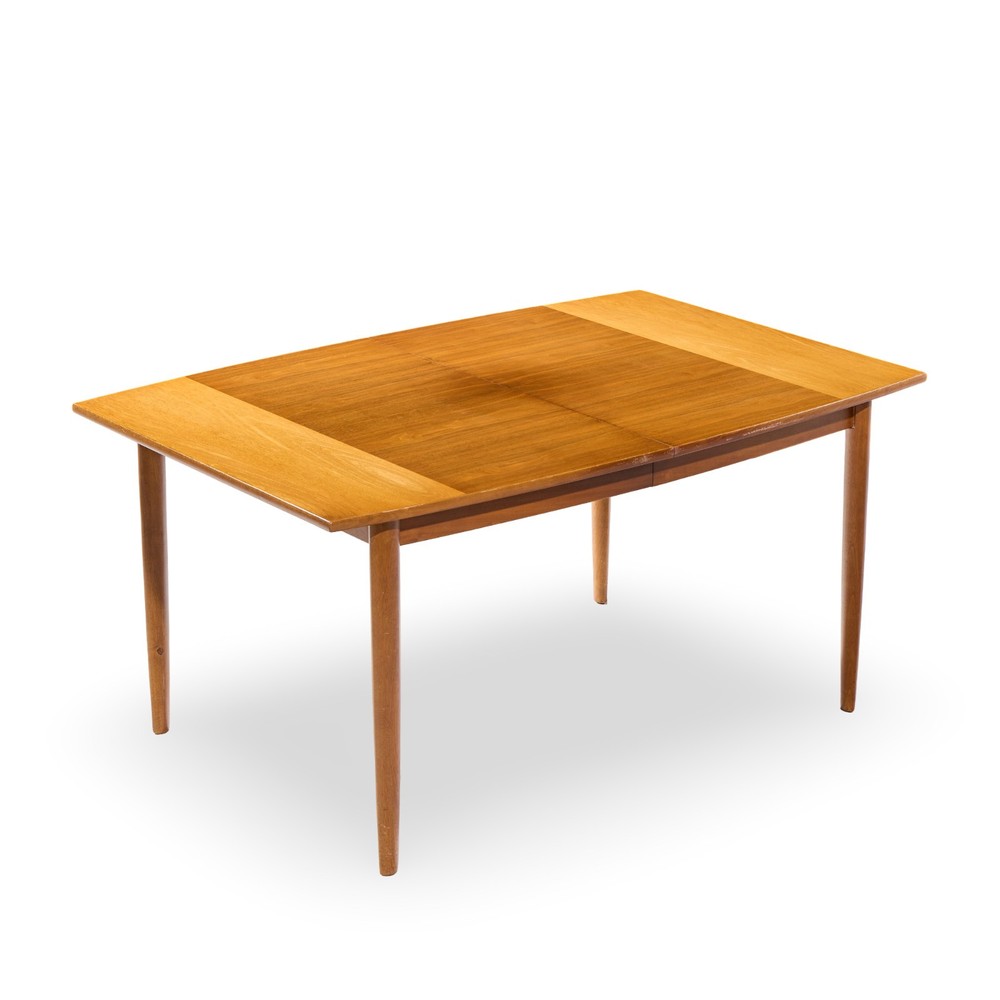 Barney Flagg for Drexel Parallel Walnut Expanding Dining Table with 2 Leaves