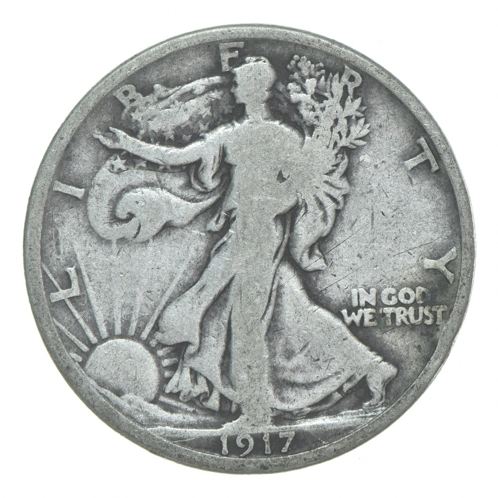 1917-P Walking Liberty Half Dollar CIRC 90% Silver