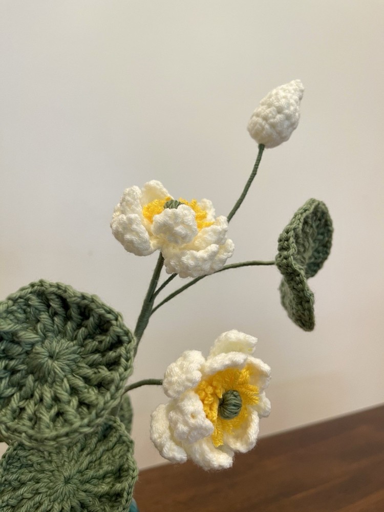 Handmade Crocheted Mini Lotus Bouquet 13"