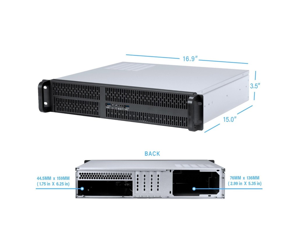 Rosewill 2U Server Chassis Rackmount Case | 4 3.5"/2.5" HDD, 1 5.25" Device |...