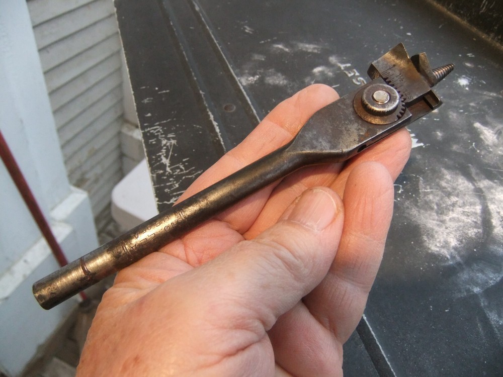 Vntg Irwin Auger Bit Micro-Dial Expansive Bit No 22A Adjustable Spade Tool USA