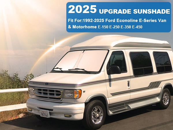 For Ford E Series E-150 E-250 E-350 E450 Van 1992-2025 Windshield SunShade Visor