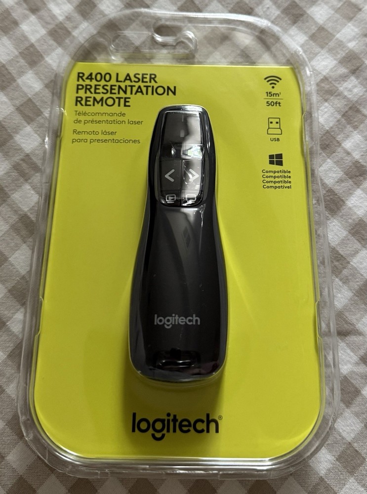 Logitech R400 Wireless Laser Presentation Remote – NEW Sealed – USB Receiver