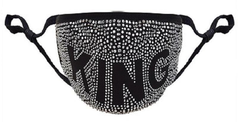 BLACK KING MASK CLEAR STONES ( 209 )