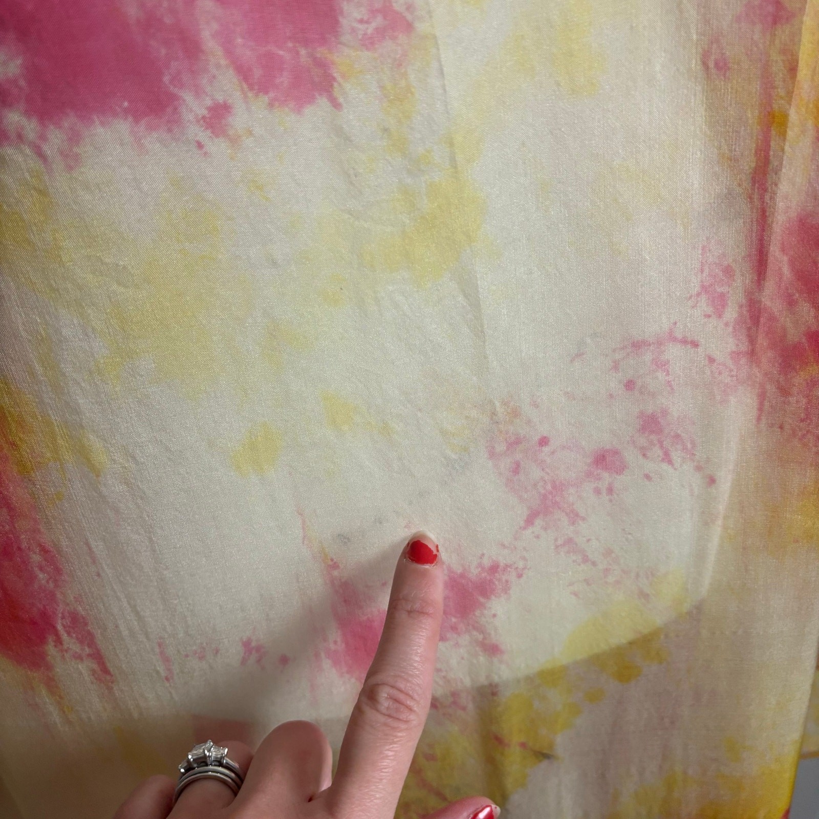 Stunning Silk Women’s Tie Dye Multicolor Kaftan Boho Ethereal Coverup OS