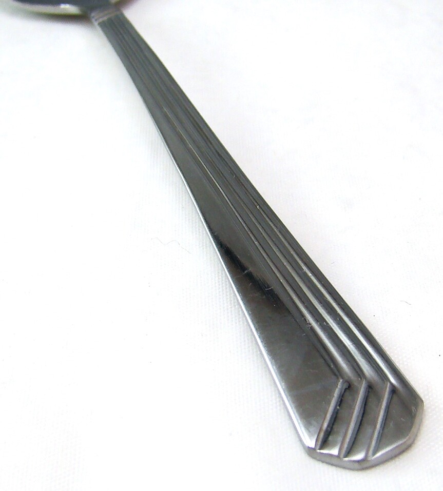 Unknown Maker Stainless Steel UNF759 Diagonal Lines Multisided Teaspoon(s)