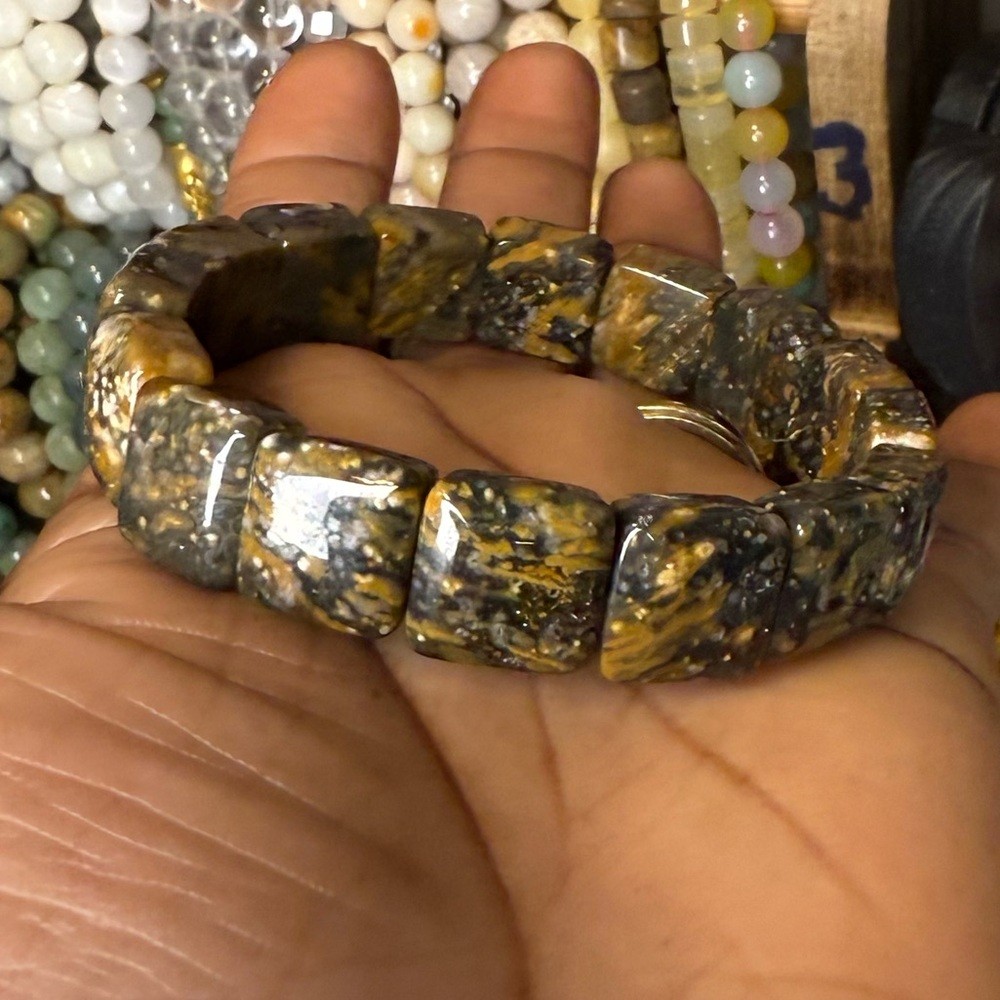 Fish ocean Jasper soft bangle 7’