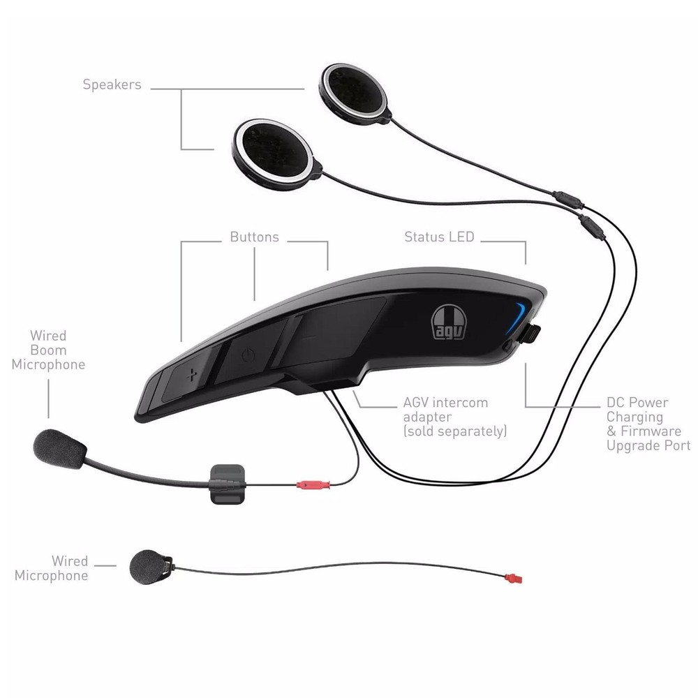 AGV ARK Motorcycle Helmet Intercom Communications Bluetooth Kit