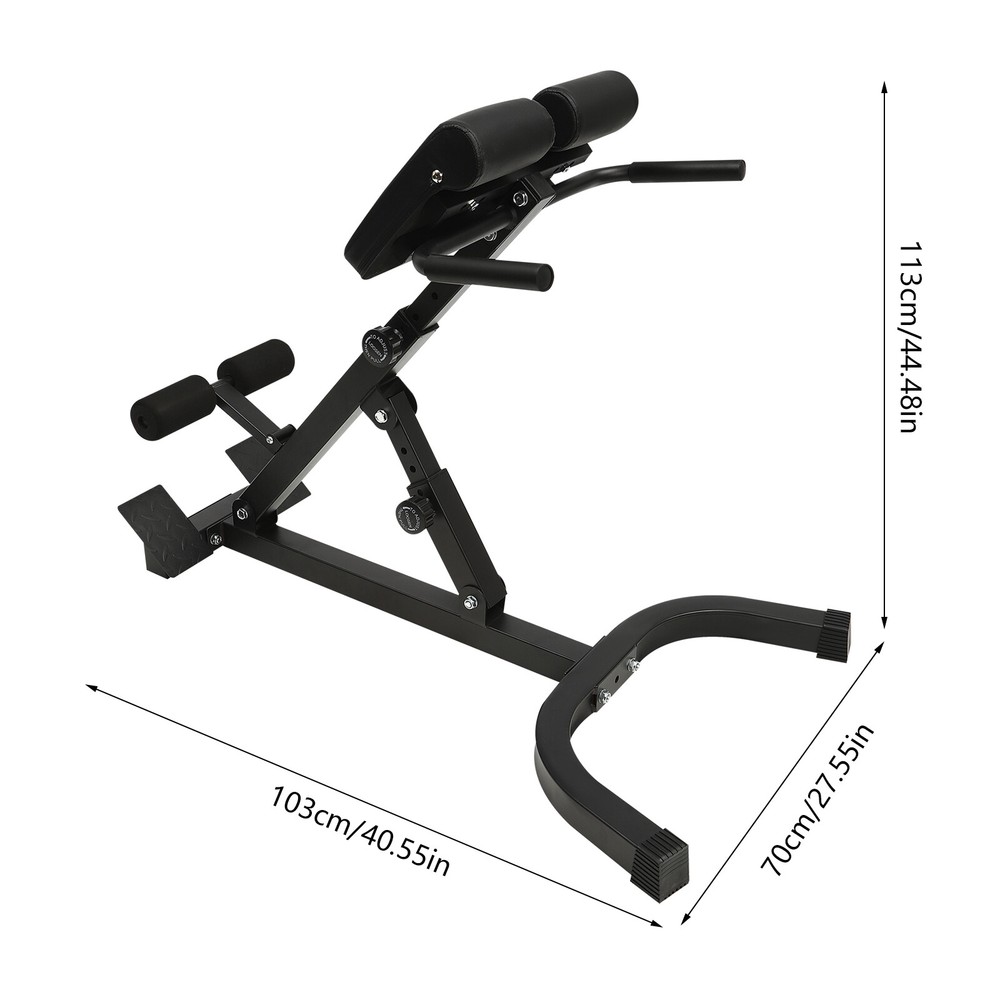 Roman Chair Back Extension Machine, Adjustable Hyperextension Bench - Hamstring