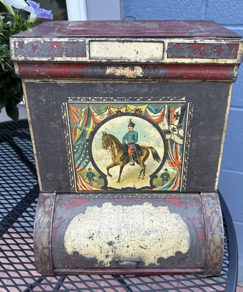 Antique Tin Toleware Store Display Spice Container Austria