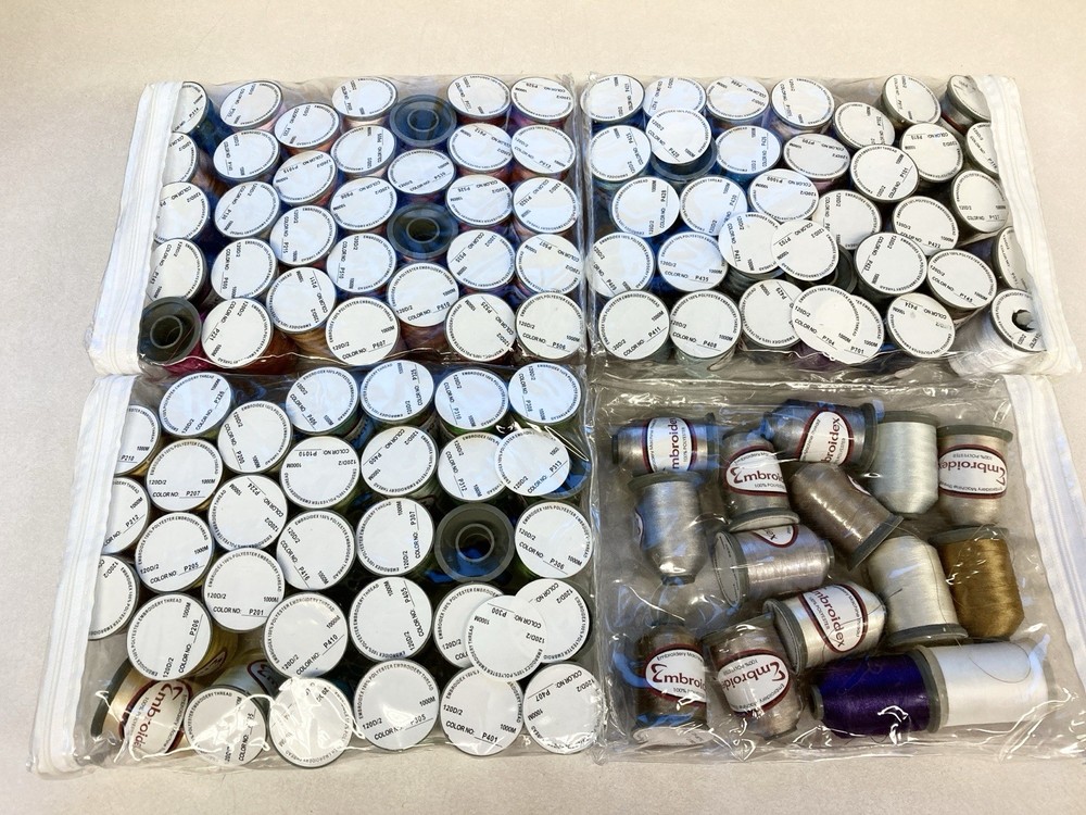 LOT OF 100+ Spools - 1000M/Spool Embroidery Machine Thread Polyester Multicolor