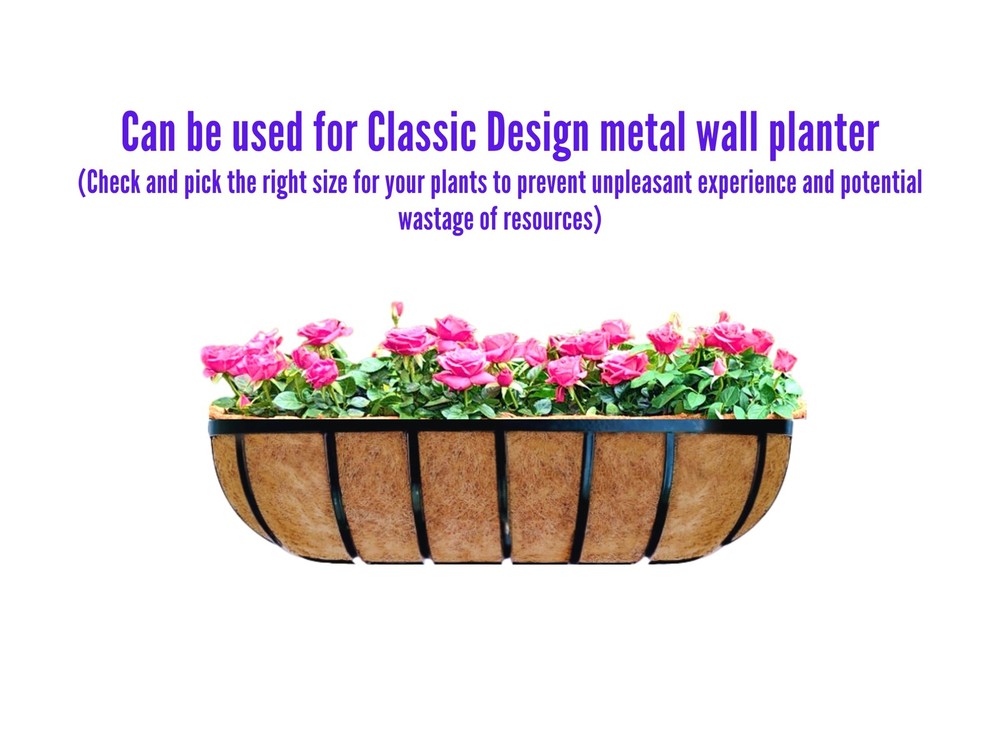 24 inch 2 Pack Half Rounded Rectangular Coco Liner for Window Box Planter: Th...