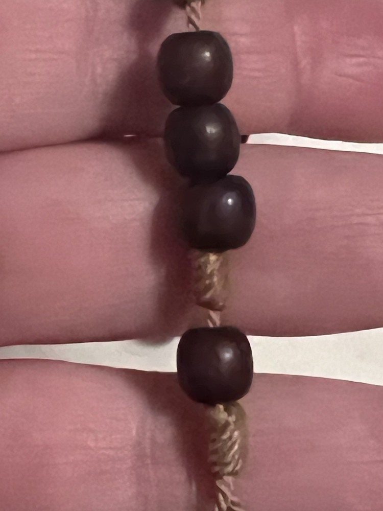 Jacaranda Wood Beads Knotted String Blessed Rosary