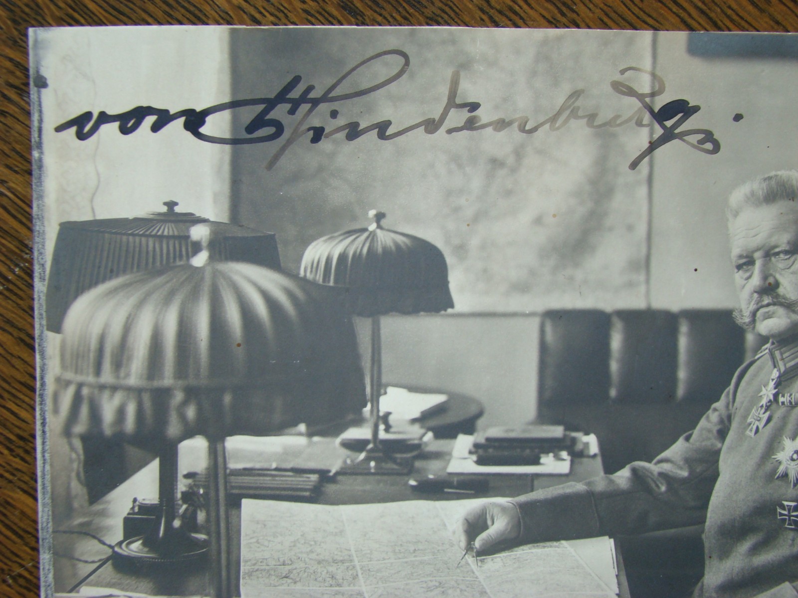 von HINDENBURG SIGNED PHOTO dated 1918 at G.H.Q. LARGE!