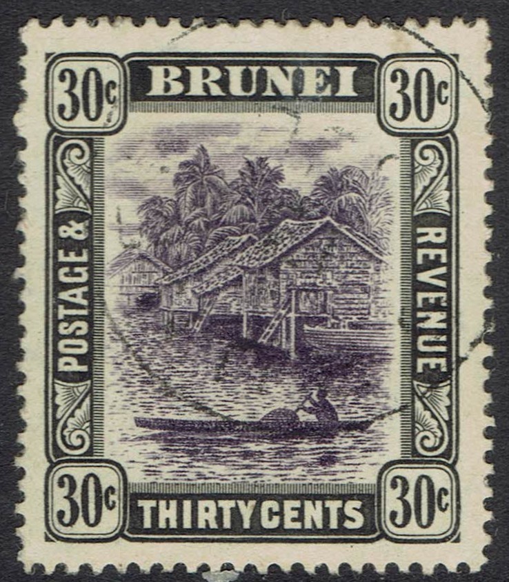 BRUNEI 1907 RIVER VIEW 30C USED