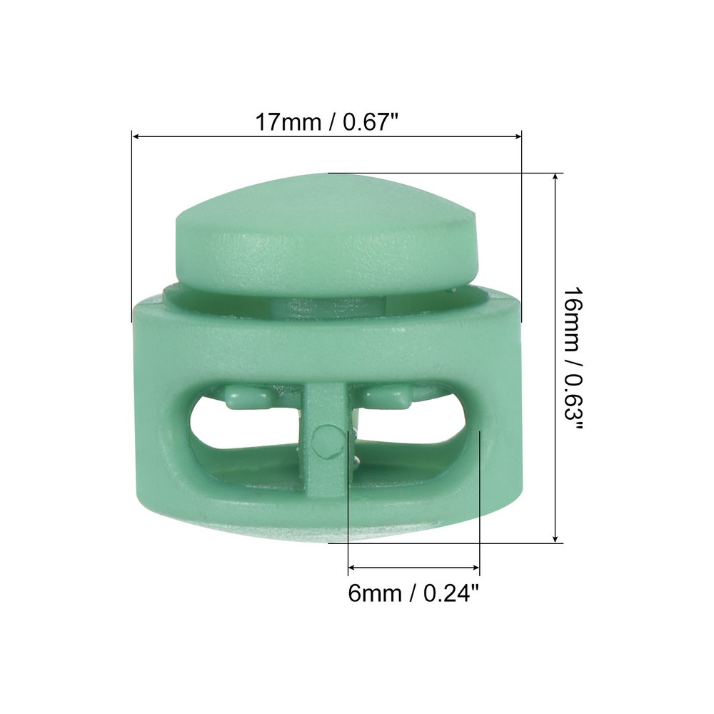 17mm Cord Locks Set, 50 Pack Round Double Hole Multicolor Spring Toggle Stopper