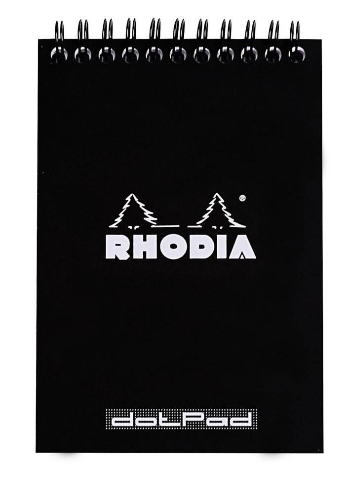 Rhodia Wirebound Notebook 6 x 8 Dot Pad Black