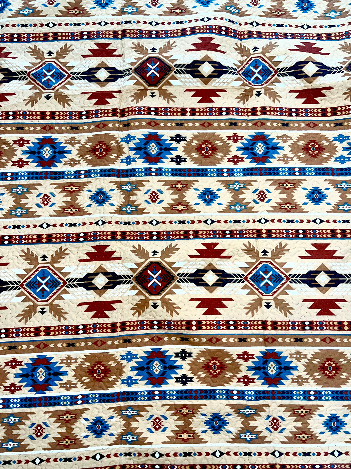 Western Southwestern Native American Tribal Navajo Design Bedspread Quilt Set