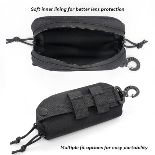 Tactical Molle Glasses Case Hard Shell Sunglass Case Eyeglass Case Black