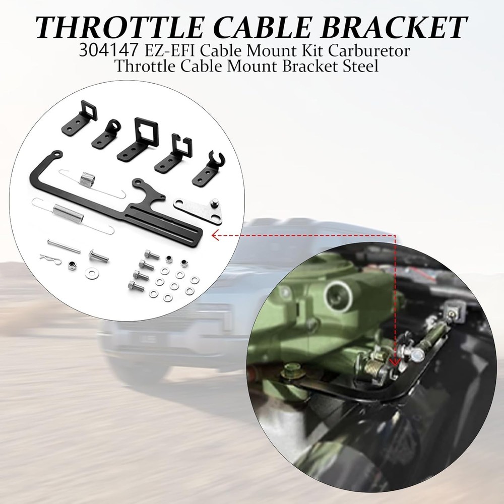 Adjustable Throttle Cable Mount Kit for 700R4 and TH350 Automatic Transmissions