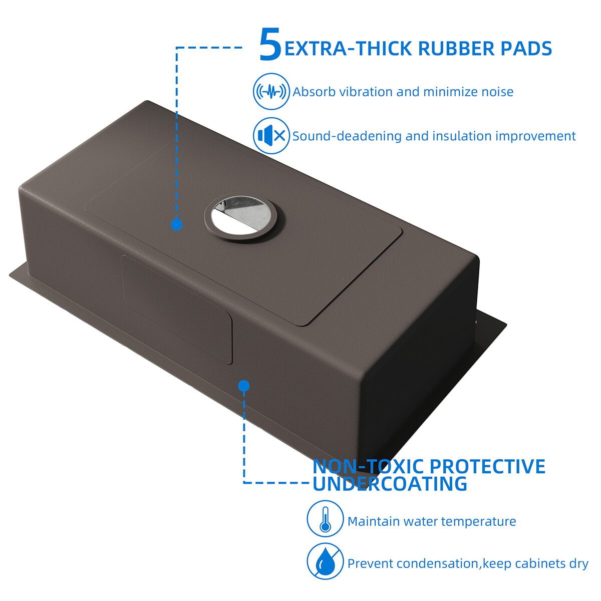 Kitchen Sink Drop In Stainless Steel Single Bowl Top Mount w/ Faucet 28"/30"/32"