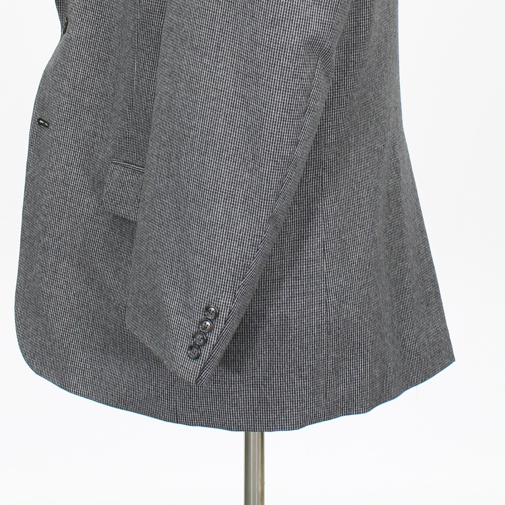 Statements 44R Gray Solid Polyester Two Button Sport Coat Blazer Jacket