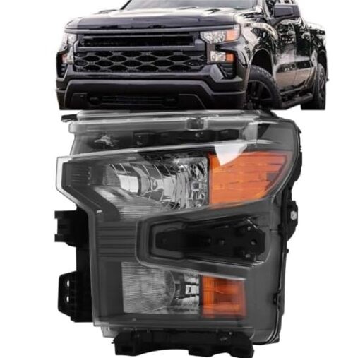 Halogen Headlight Compatible with Chevy Silverado 1500 2022 Left Driver Side