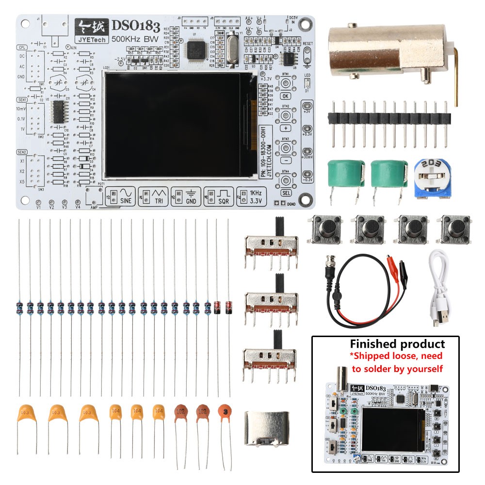 DSO183 Digital Oscilloscope DIY Electronic Kit Teaching Practical Kit 0-500KHz
