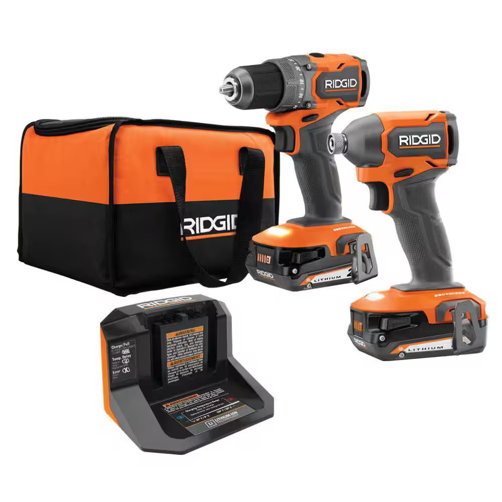 18V Subcompact Brushless 2-Tool Combo Kit with Drill/Driver, Impact Driver, (2)