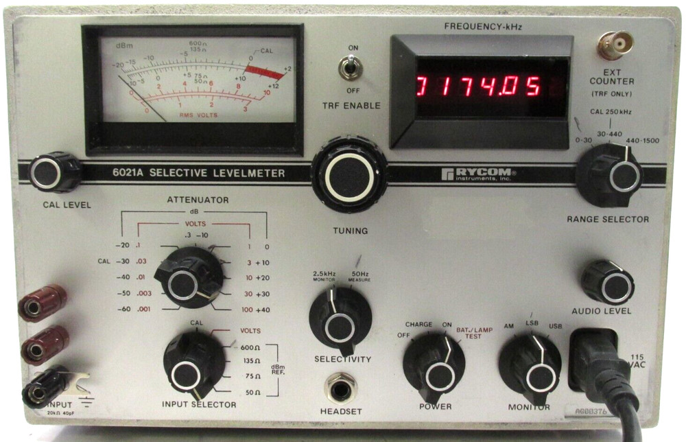 Rycom Instruments 6021A Selective Level Meter, PARTS ONLY! BR.