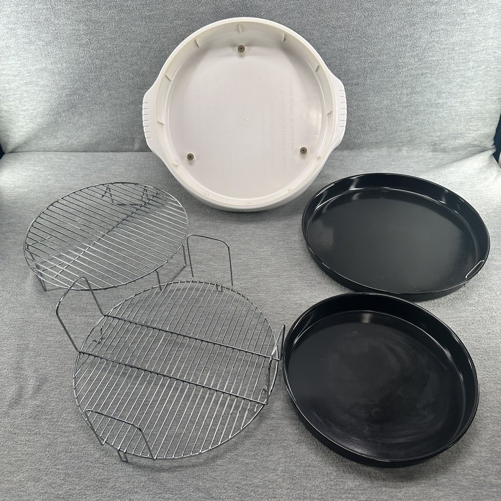 NUWAVE PRO PLUS INFRARED OVEN DRIP PAN, 2 WIRE COOKING RACKS + BASE