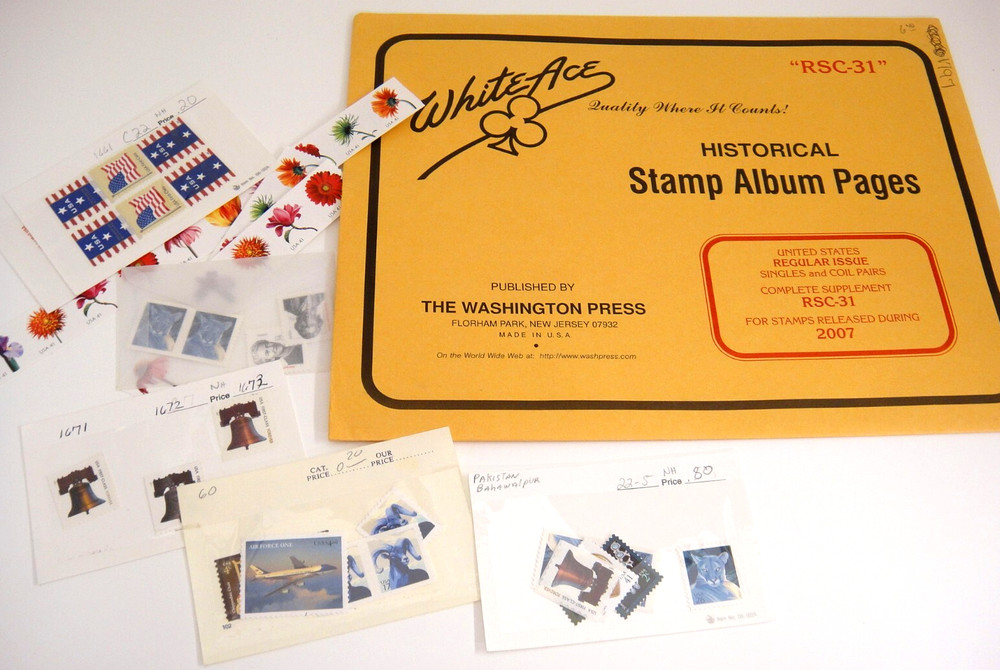 White Ace 2007 Regular Issue Singes and Coil Pairs Supplement w Stamps RSC31 NOS