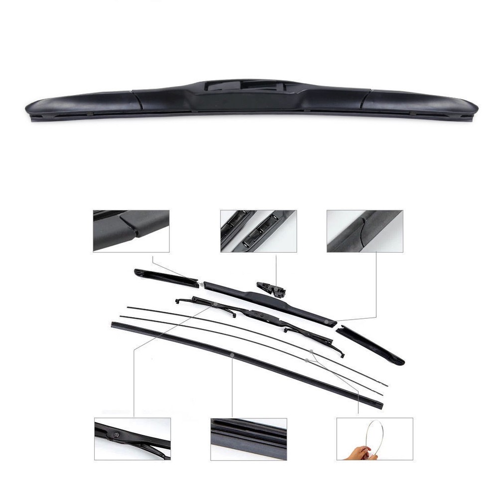 Details about 22" & 22" Windshield Wiper Blades Bracketless J-HOOK OEM Quality