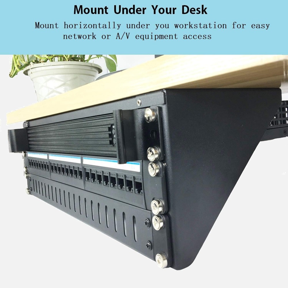 Versatile 3U Wall Mount Rack for Networking Equipment - 125 lb Load Capacity