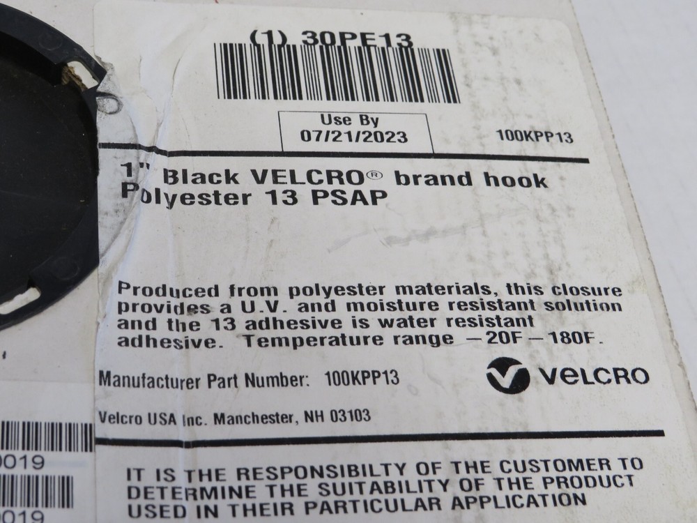 VELCRO (120159) HOOK-AND-LOOP FASTENER:ROLL,BLACK,HOOK, 1 " WIDTH X 75 FT LENGTH