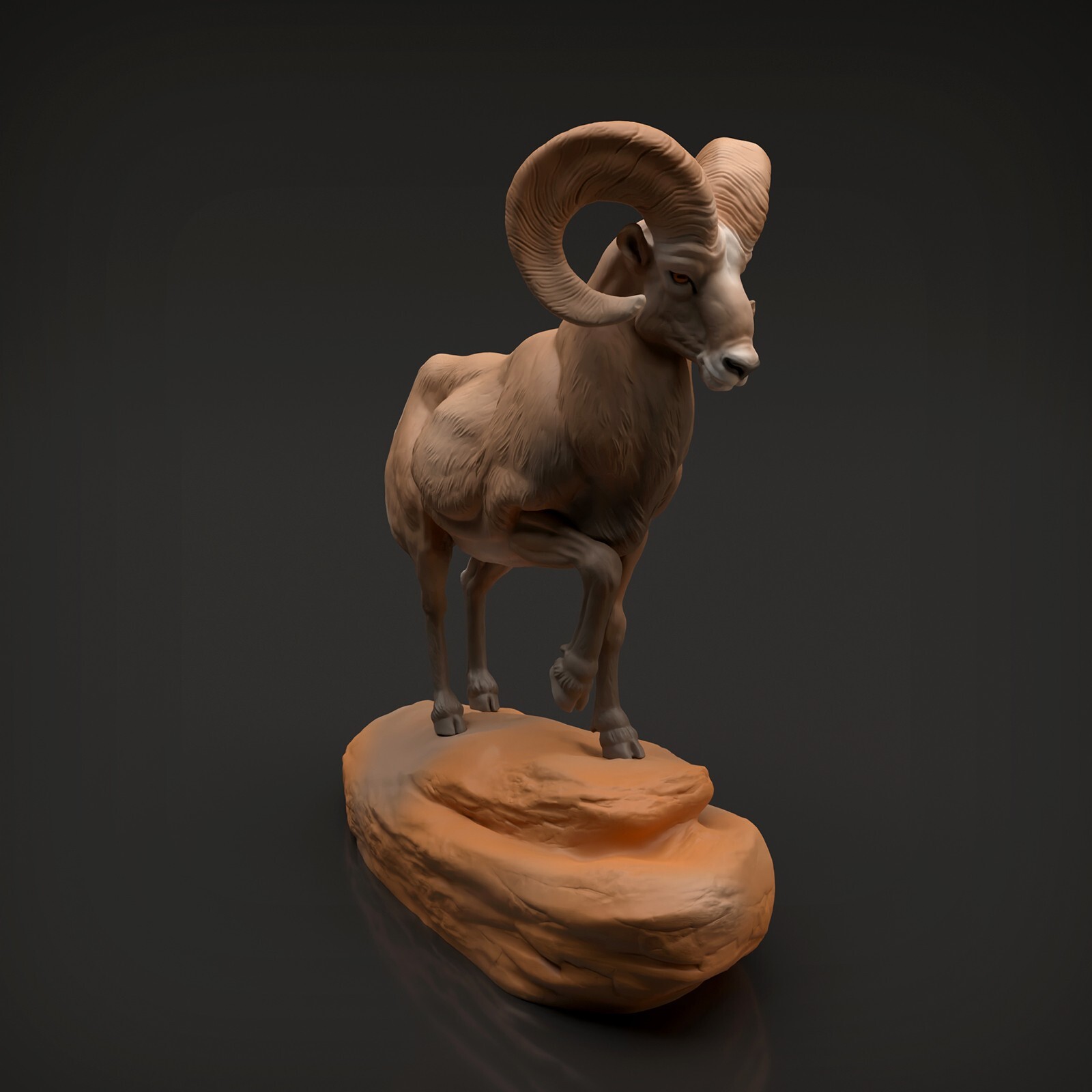 Big Horn Ram 3D Printed Resin Model RR Diorama Unpainted Wildlife Animals Decor