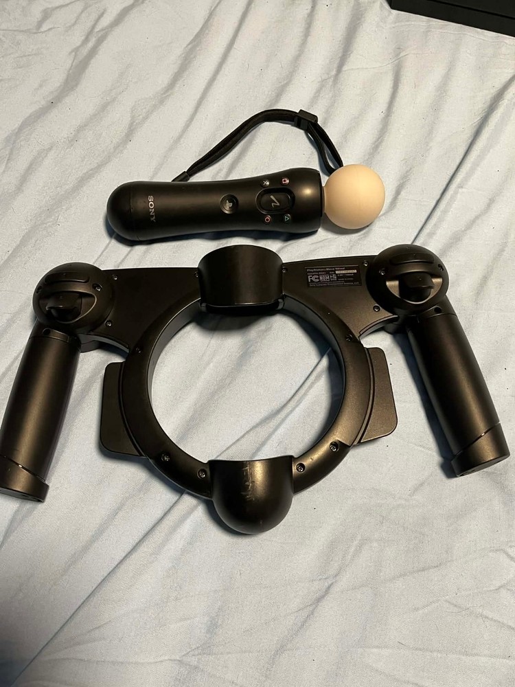 Sony Playstation Move Motion Controller with wheel attachment